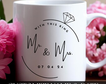 Personalized Mr & Mrs Coffee Mugs: Valentine Gift Set