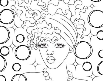 Colorful Women Coloring Page - Etsy
