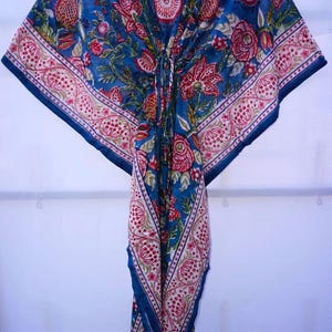 Long Caftan, Dress For to be Moms, Beach Cover Up, Sleepwear, Indian Kaftan, Maxi Dress, Flower Printed Cotton Kaftan, Indian Floral Kaftan