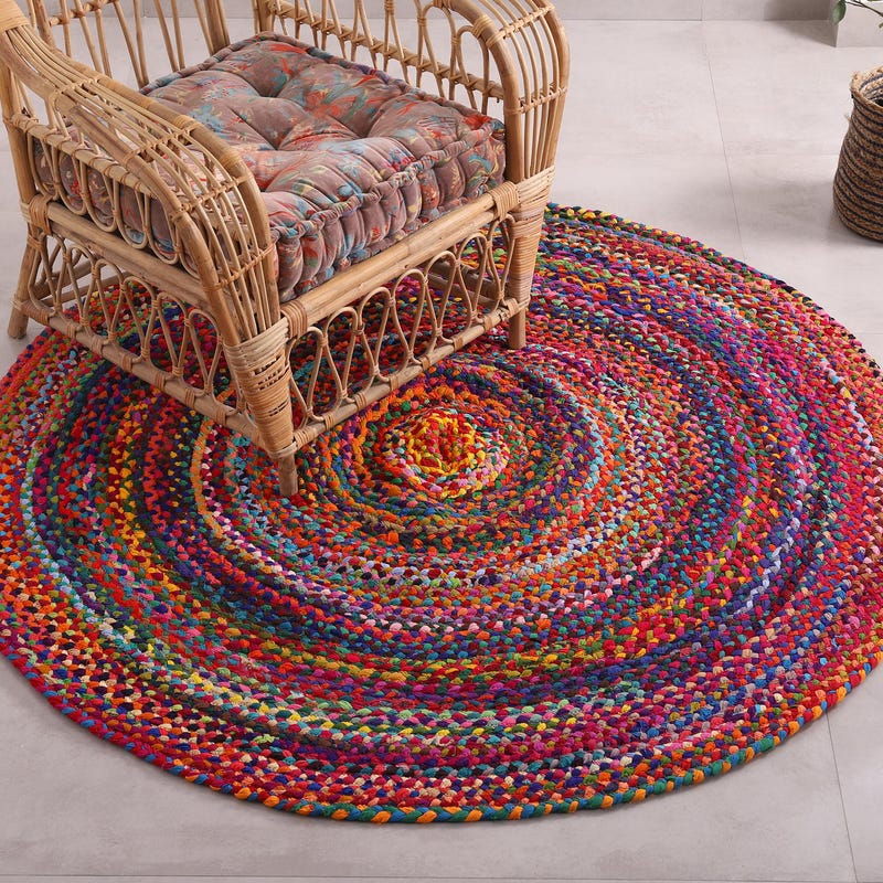 Colorful Braided Rug - Etsy
