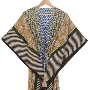 Indian Floral Kaftan Free size kaftan Beach Wear Cotton Gown and Block Print Cotton Caftan Maxi Dress Summer Dress Sleepwear