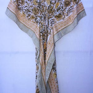 Katoenen kaftanjurk bloemenkaftan sarong katoenen kaftan bruidsmeisjes feestkaftan voor vrouw, kaftan met handblokdruk, cadeaus voor haar