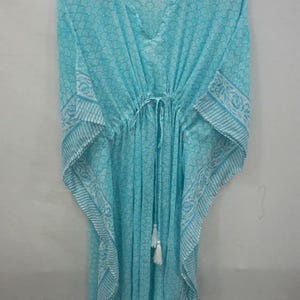 Cotton Caftan Dress Floral Kaftan Sarong Cotton Kaftan Bridesmaids Party Kaftan For Woman, Hand Block Print Caftan, Gifts For Her