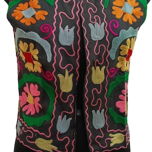 Hand Embroidery Waistcoat Suzani Embroidery Jacket Cotton Jacket Boho Style Jacket Gift For Her Suzani Short Jacket