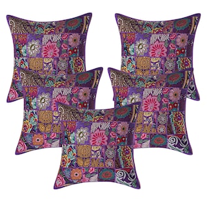Patchwork Cushion Covers Handmade Throw Pillows Decorative Cotton Cushions for Home Décor & Living Room Housewarming Gifts