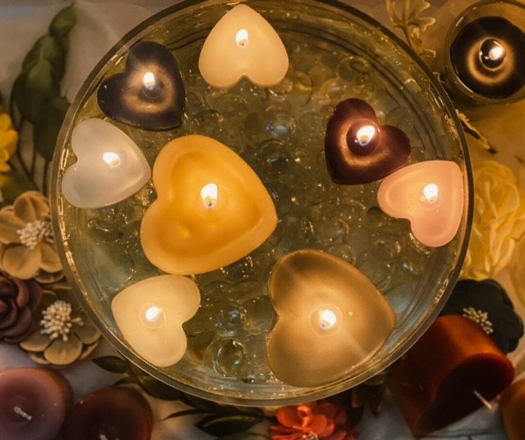 Custom Color Large Floating Heart Candles Unscented Candle - Etsy