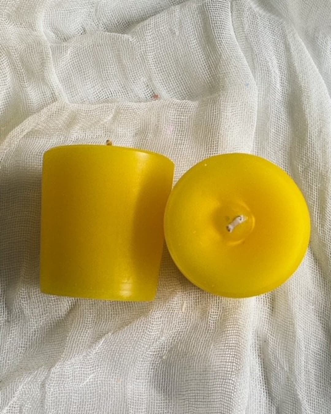Set of 6 Bright Yellow Votive Candles Unscented Candle Etsy