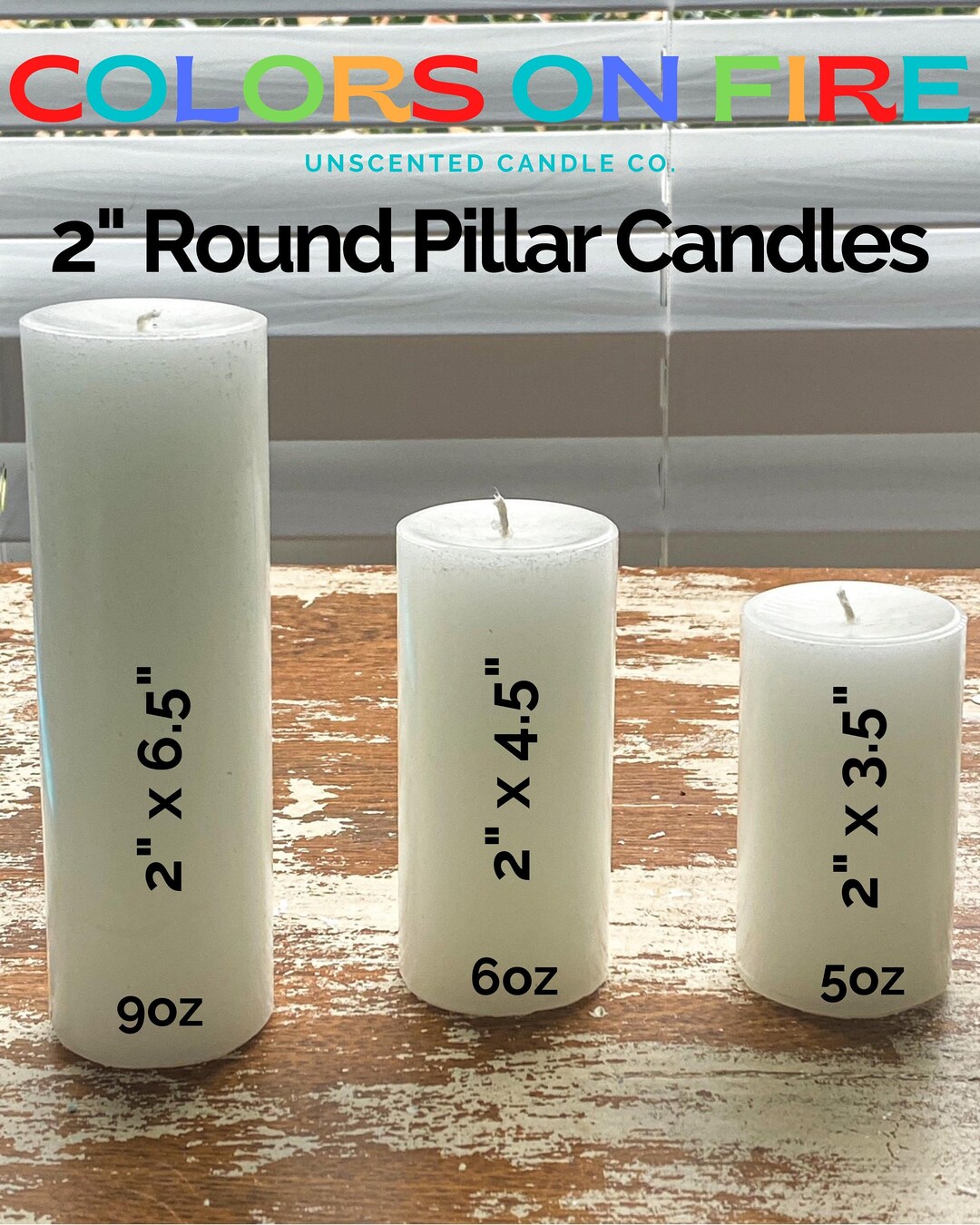 2 Round Dusty Blue Pillar Candle 3 Height Choices Unscented Candle