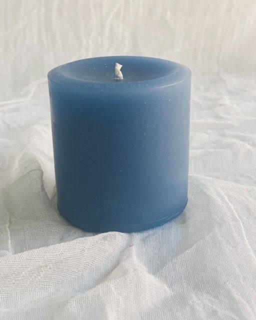 Hamsa Blue Protection ~ Hand Painted Taper Candles in Cotton (Tapers - Set of 4in - 9inIn) by Saffron Marigold