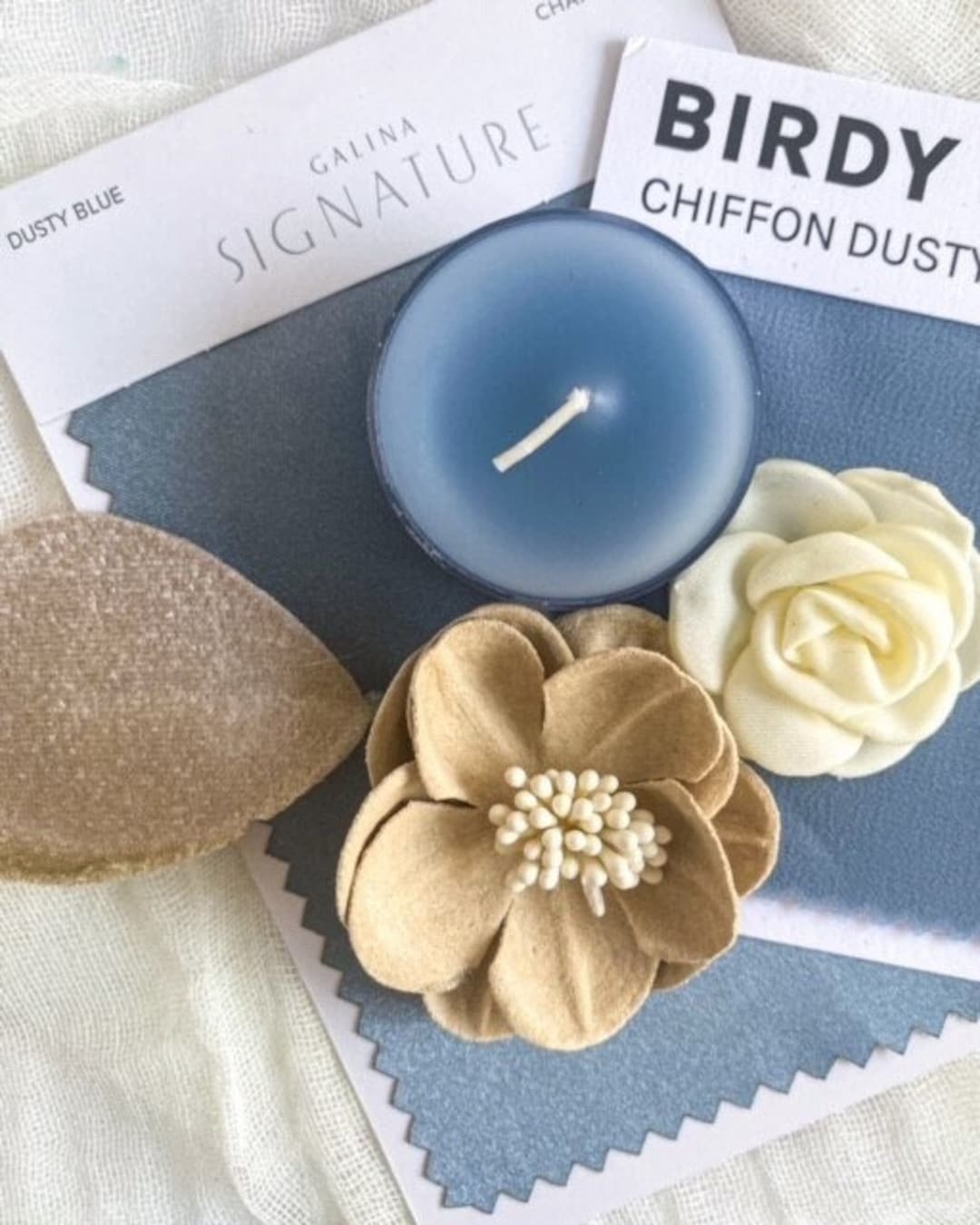 Set of 10 Dusty Blue Tealight Candles Wedding Candles, Unscented Candle