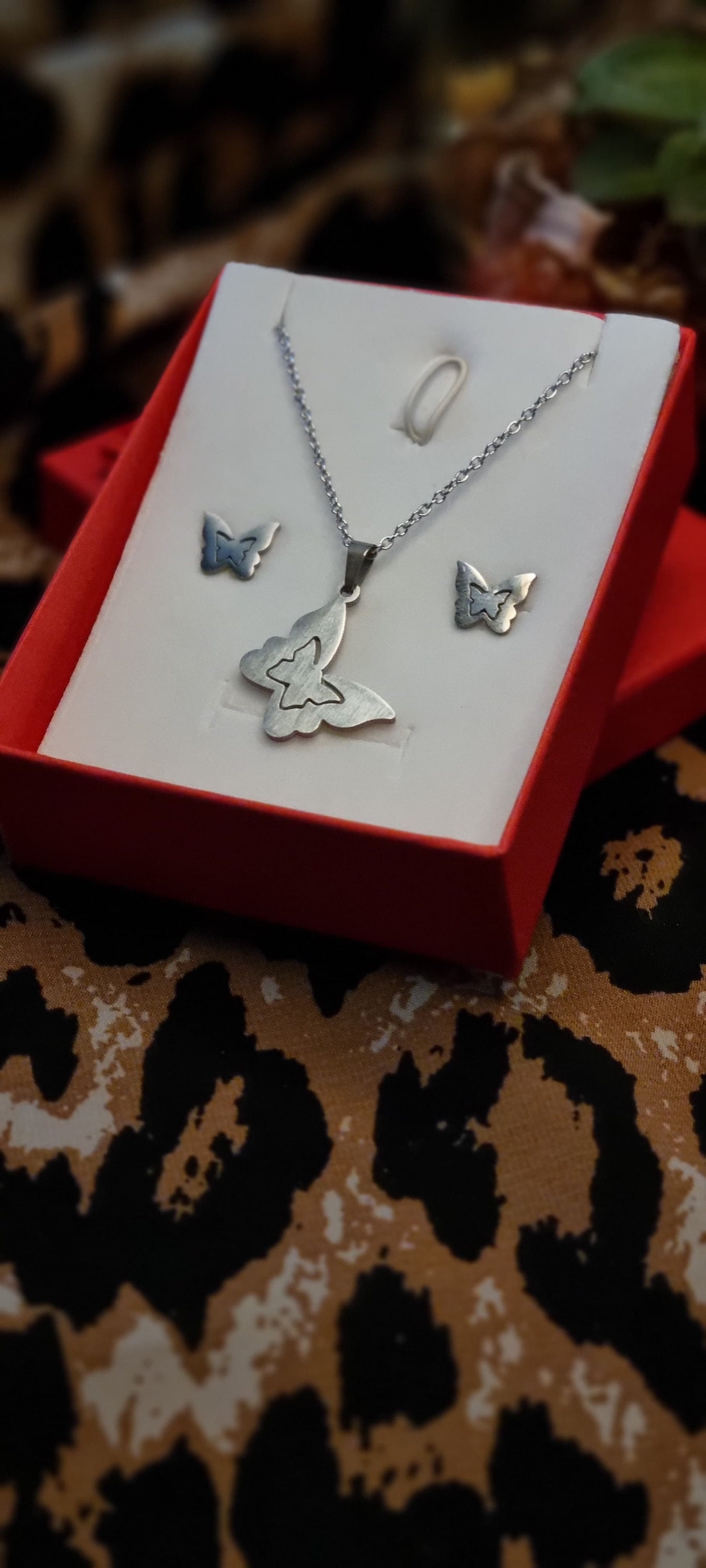 Dainty Butterfly Necklace and Earring Set Butterfly Earring Etsy UK