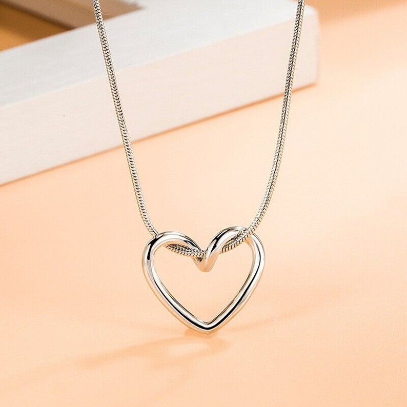 Cute Necklace Heart Pendant Heart Necklace for Women Cute Wave Etsy UK