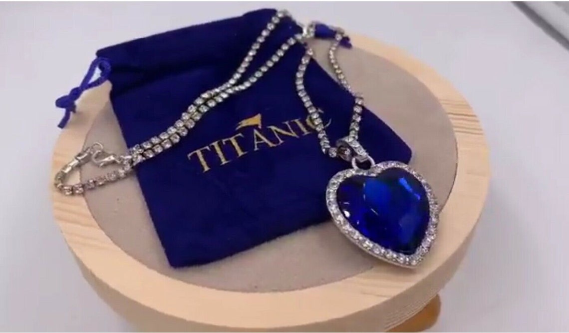 Titanic Necklace Heart of the Ocean Necklace Titanic Sapphire Etsy UK