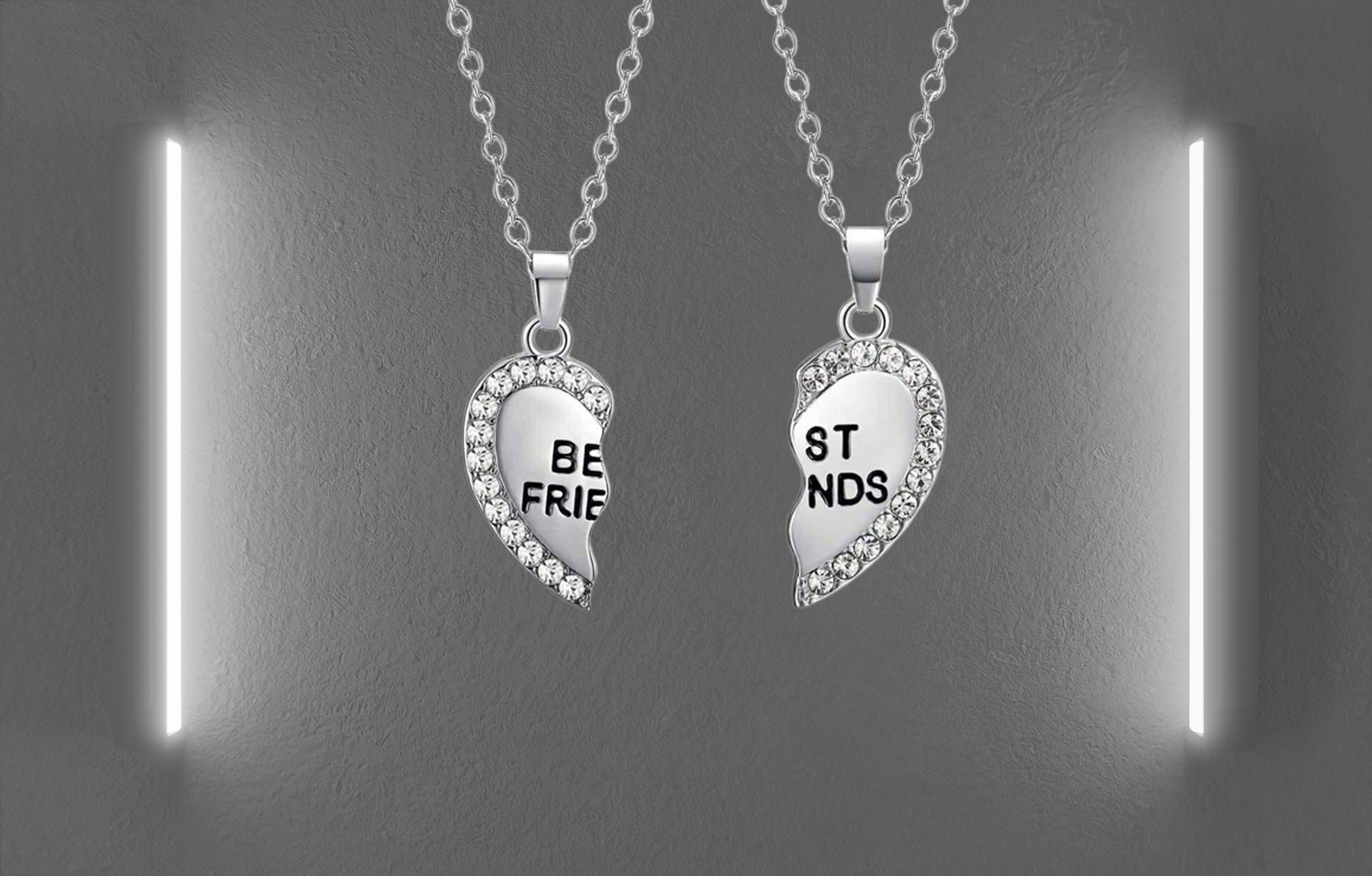 Best Friend Necklace Jewelry for Two Two Halves of a Whole Heart