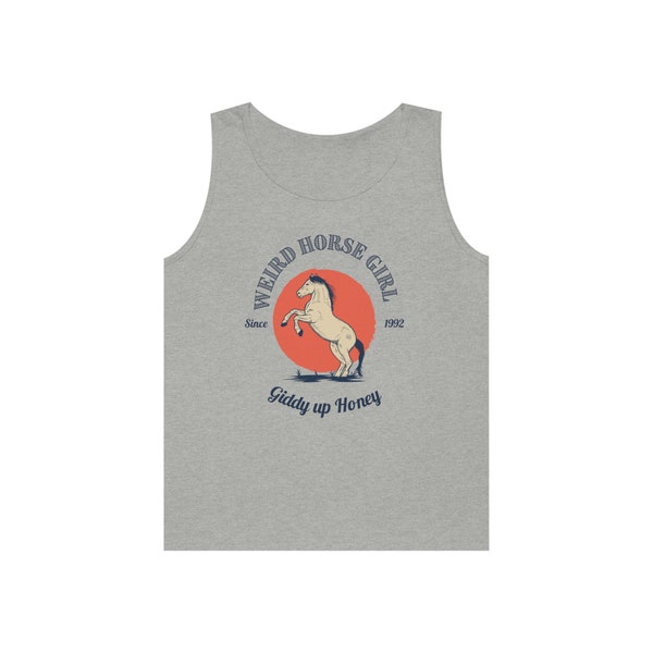 Weird Horse Girl Graphic Tank Top, Equestrian Cotton Tank, 90s Funny Vintage Style Shirt, Funny Horse Lover Shirt, Cowgirl Tee, Giddy Up