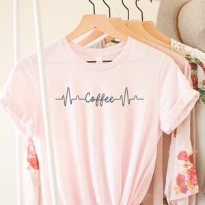 Coffee Heartbeat T-Shirt, Coffee Top, Heartbeat, Women&#39;s Top, Coffee Lover