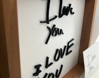 Handwritten acrylic 3D sign | FAST FREE SHIPPING |Your loved ones handwriting turned into art |Wood  |Memory- thoughtful gift Mother’s Day