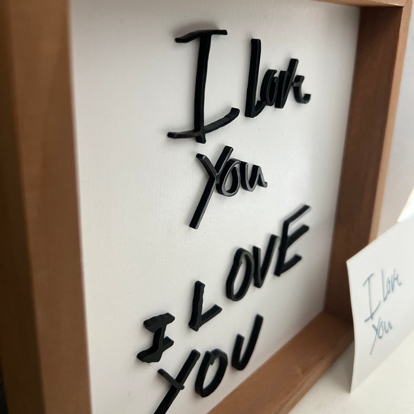 Handwritten acrylic 3D sign | FAST FREE SHIPPING |Your loved ones handwriting turned into art |Wood  |Memory- thoughtful gift Mother’s Day