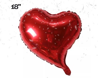 18" Pure Love Red Heart Balloon | Mylar Bouquet | Birthday Wedding Bachelorette Valentine's Day