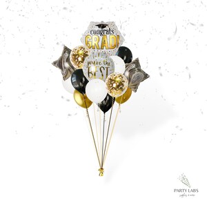 Graduation Balloon Set | 14 pcs | Graduation Party Decor | Congrats Grad | Balloons Decoration | Balloon Bouquet