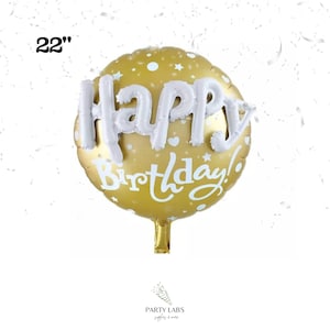 22 inch Jumbo Balloon | Large Happy Birthday Balloon | Mylar Foil Balloon Bouquet | Birthday Party Decoration
