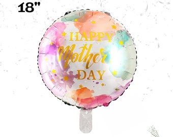 Mother's Day Balloon | 18 in | Mylar Foil Balloon | Gift for Mom | Mothers Day Balloons | Round Balloon