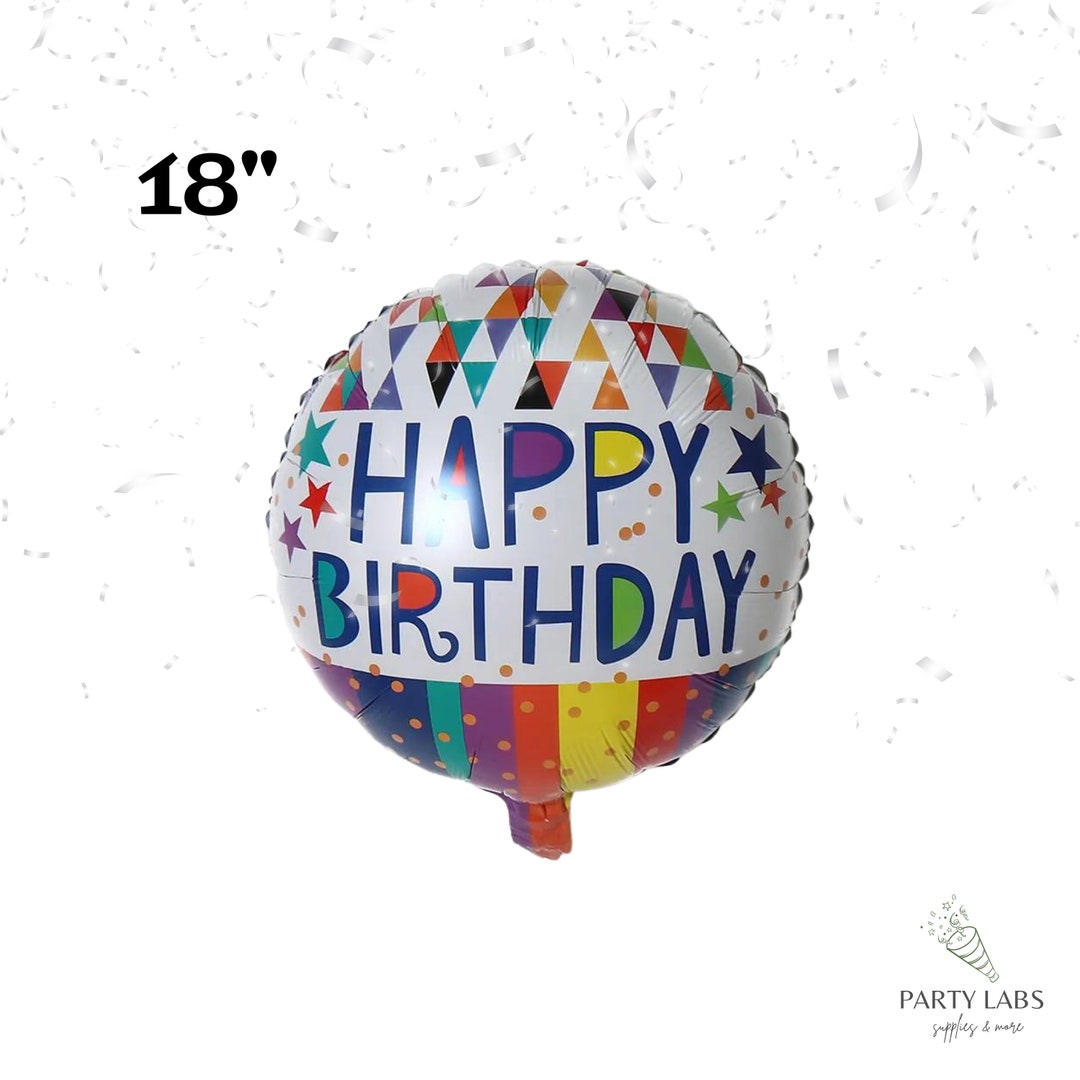 18 Inch Happy Birthday Balloon | Mylar Foil Balloon Bouquet | Birthday ...