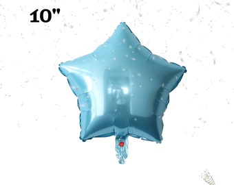 10 inch Blue Star Balloon | Mylar Foil Balloon Bouquet | Birthday Party Decoration | Bday Favors | Unique Balloons | Gender Reveal Party