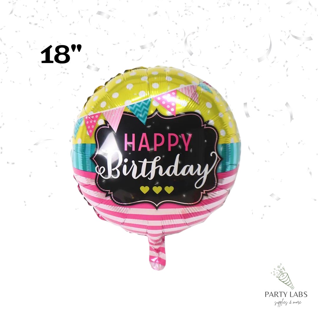 Lot De 18 Ballons Mylar 'Happy Birthday Cupcake' En Feuille D'aluminium, Neufs