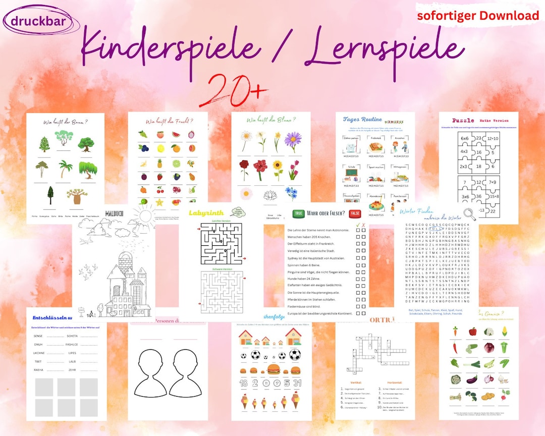 Digitale Lernspiele zur Unterhaltung von Kindern #1. Ausdruckbare