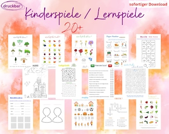 Digitale Lernspiele zur Unterhaltung von Kindern #1. Ausdruckbare Beschäftigungsspiele für Kinder. Digitales Busy Book Bündel mit Spielen #1