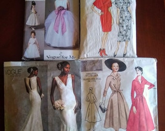 Surtido sin cortar de patrones Vogue, lote de 4, V7819, V1032, 2401, V9021