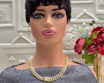 short real human hair wig