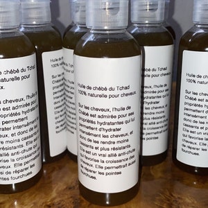 Huile de chébé du Tchad 100% naturelle pour entretien et pousse des cheveux 100ml image 1