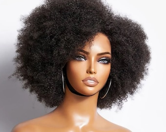 Perruque brésilienne de vrais cheveux humain afro