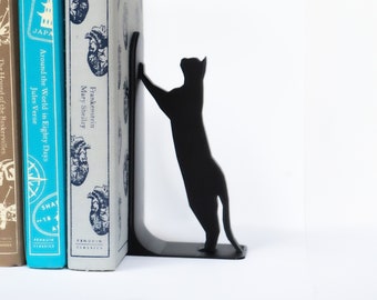 Cat Bookend | 3D printed book holder | Adorable model figurine | Cute gift | 2D Animal