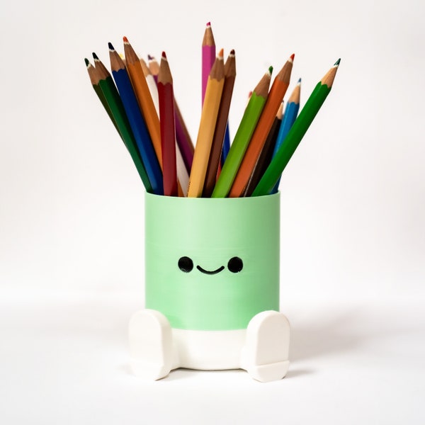 Smiley Face Pen Pot | Office and Home Decor | Stationary Holder | Cute Gift