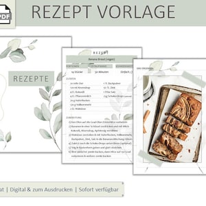 RECIPE BOOK - Template, PDF, iPad (Olive)