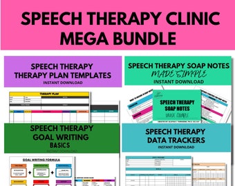 SLP Therapy Mega Bundle| Speech Therapy Lesson Plans| Speech Therapy Goals| Speech Therapy Data Collection| Speech Therapy Goal Bank