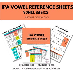 Fonetische klinker Cheat Sheet, fonetiek klinker grafieken, IPA klinker printables, logopedie fonetiek, fonetiek klinker studiegids