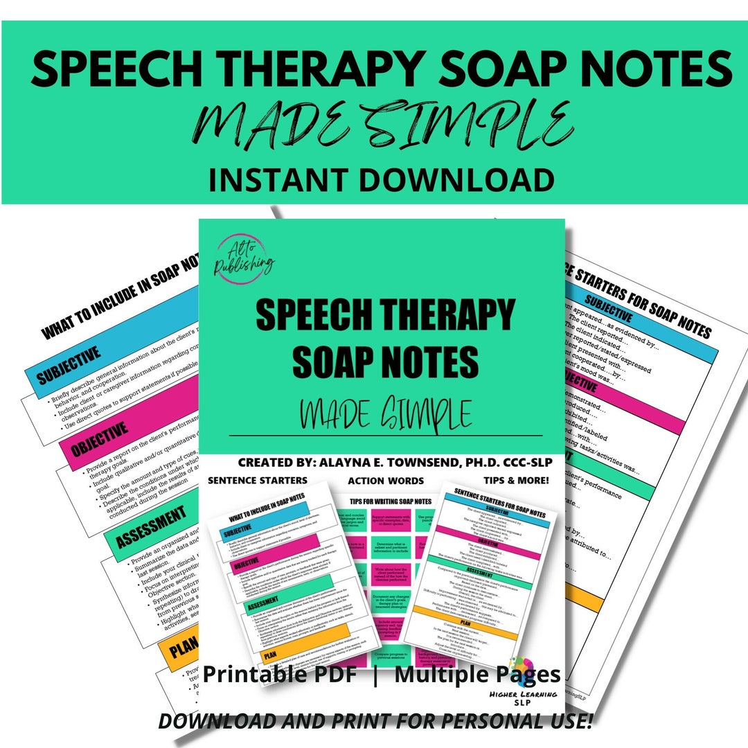 Speech Therapy SOAP Notes, SLP Notes, SOAP Notes for Slps, Speech Speech Therapy SOAP Notes, SLP Notes, SOAP Notes for Slps, Speech