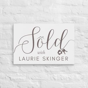 Custom Realtor Sold Sign | Sold By Canvas | Just Sold | Closing Day Sign | Realtor Office | Gift For Realtor | Marketing