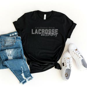 Custom Lacrosse Tee | Personalized Name and Number | Lacrosse Mom | Player | Gift | Birthday | Christmas | Season | Championship