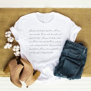Camisa lírica personalizada / Camiseta cursiva personalizada / Mujer / Hombre / Juventud / Niñas / Niños / Regalo para ella / Canción / Carta / Versículo bíblico / Letras