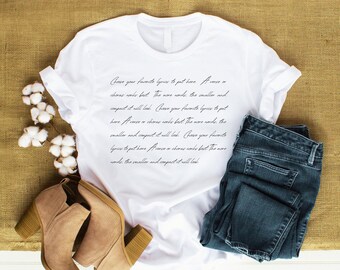 Custom Lyric Shirt | Personalized Cursive Tee | Women’s | Men’s | Youth | Girls | Kids | Gift for her | Song | Letter | Bible Verse | Lyrics