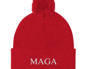 MAGA Beanie | Make America Great Again | Winter Hat | Trump | Red | 2024 Election | Republican | Trump Gift | Birthday