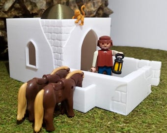 古いプレイモービル シェリフオフィス 2個、保安官、ガンマン 古い