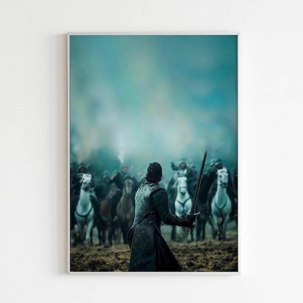 Game of Thrones Poster, Jon Snow Poster, Battle of Bastards Poster, High Quality, Legendary, Wall Art, Flexible Sizes(12x18 20x30 24x36)