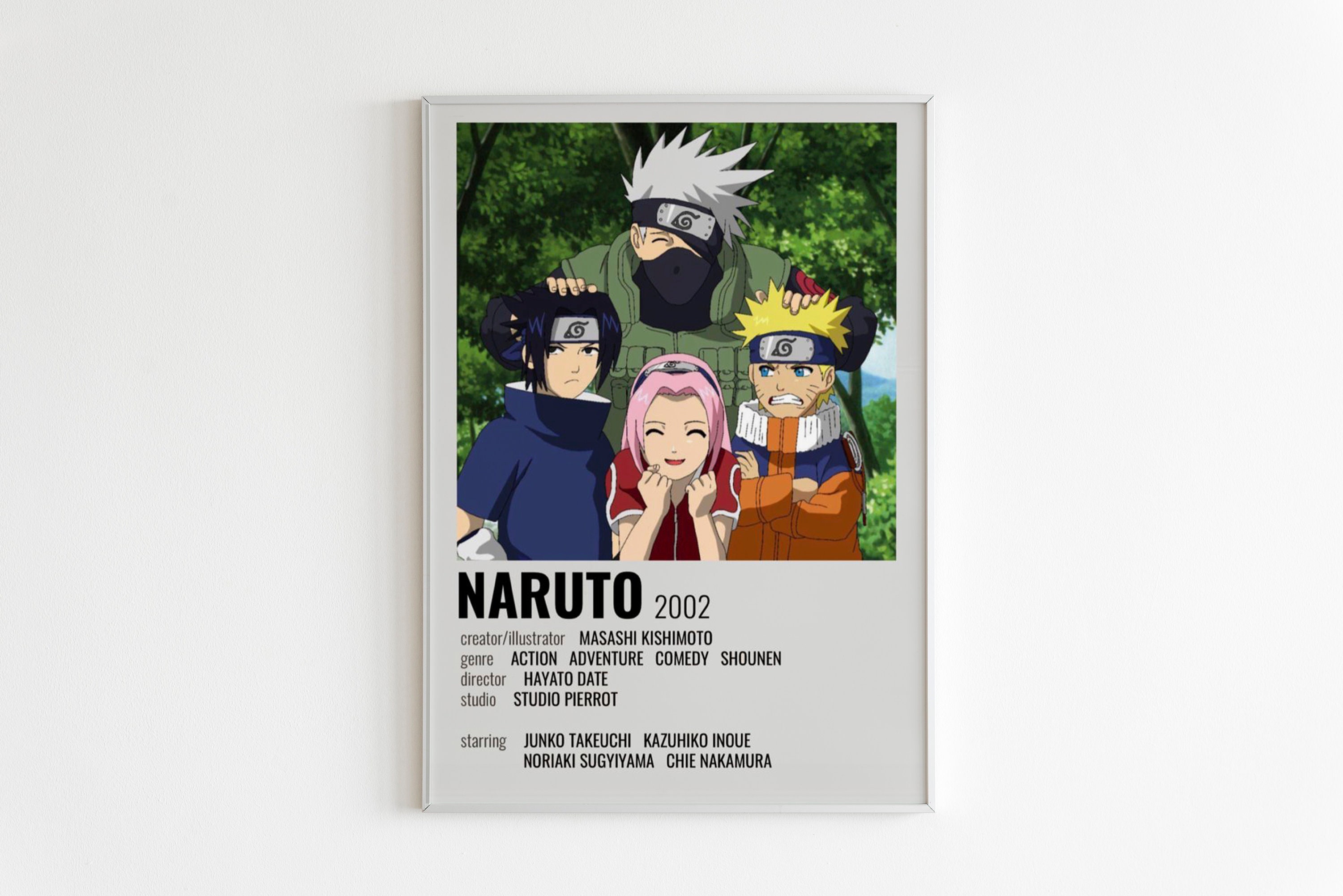 ANIME POSTER FRAME (NARUTO) - Black/White Wall Poster For Home And Office  With Frame, (12.6*9.6) Photographic Paper (11.69 inch X 8.27 inch)