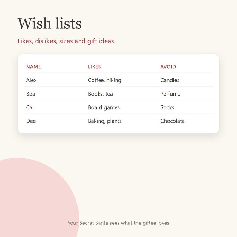 Santa Excel Tables Secret Santa Organizer Spreadsheet, Random Name Draw, Gift Exchange ...